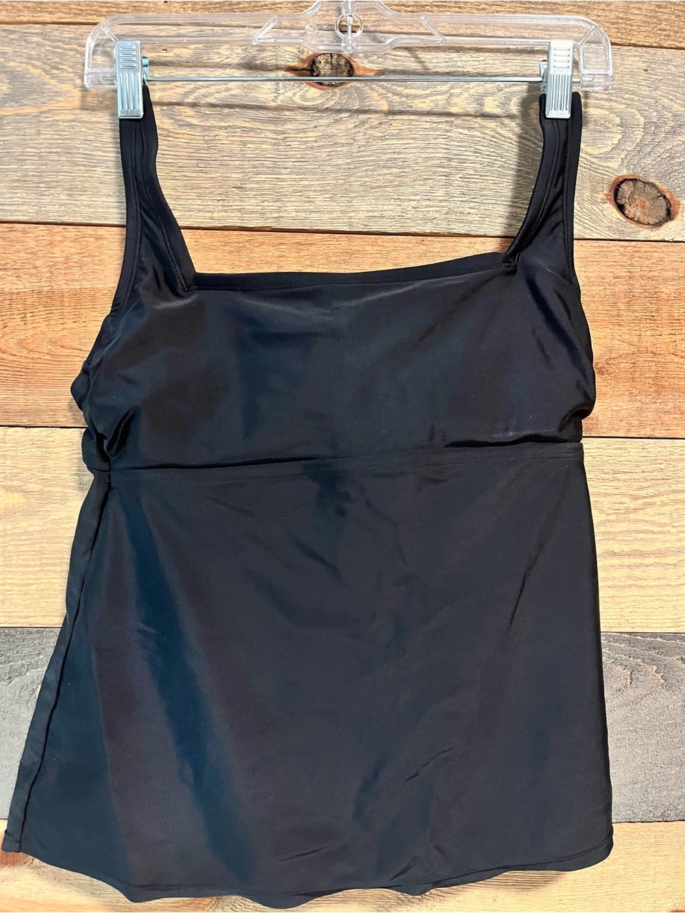 Kona Sol Black Swim Top with Wide Straps and built in bra
